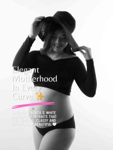 Minimalist black & white maternity portraits that feel timeless, classy and effortlessly beautiful 🤍