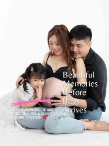 Include your spouse and little ones for a heartfelt maternity session ❤️
