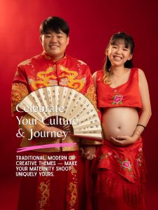 Traditional, modern or creative themes — make your maternity shoot uniquely yours.